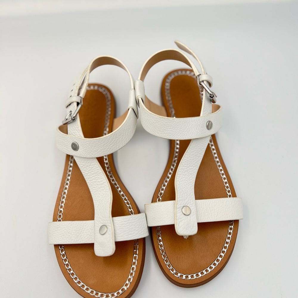 Vince Camuto White/ Ivory and Tan Sandals